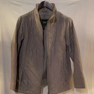 Women’s Spanner quilted metallic taupe coat - 1X